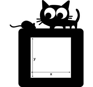 Sticker interrupteur noir chat et souris - TenStickers