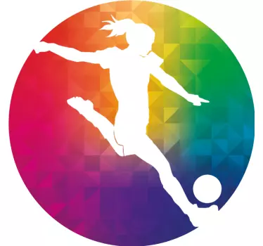 Sticker mural footballeuse multicolore - TenStickers