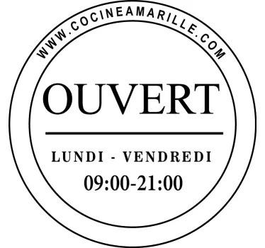 Sticker pour vitrine horaires d'ouvertures cercle - TenStickers