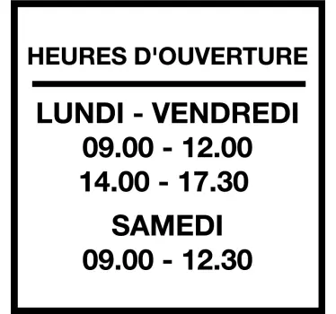 Sticker pour vitrine heures d'ouverture - TenStickers