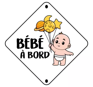 Sticker llustration bébé à bord - TenStickers