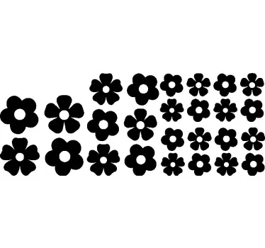 Sticker camping-car ensemble de fleurs - TenStickers