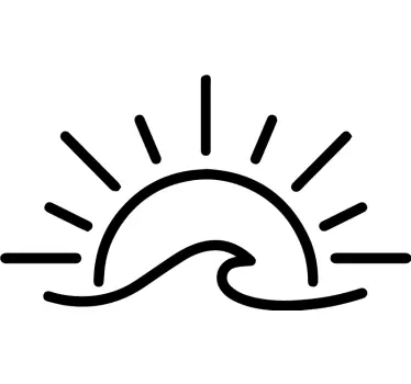 Sticker pour camping-car vague et soleil - TenStickers