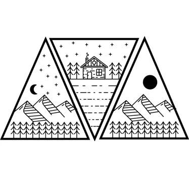 Sticker camping-car nature Géométrique - TenStickers