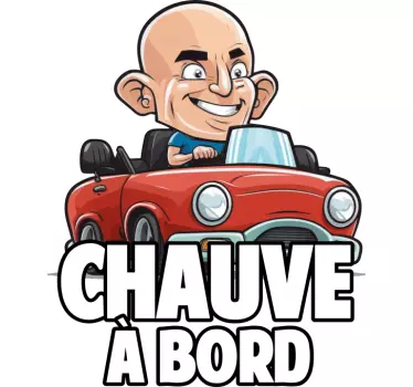 Autocollant voiture "Chauve à bord" - TenStickers