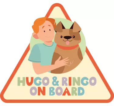 Sticker voiture enfant et chien à bord personnalisable - TenStickers