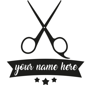 Sticker vitrine salon de coiffure personnalisé - TenStickers