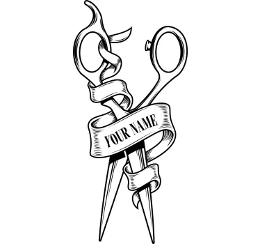 Sticker fenêtre logo de barbier personnalisé - TenStickers