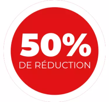 Sticker soldes réduction circulaire rouge - TenStickers