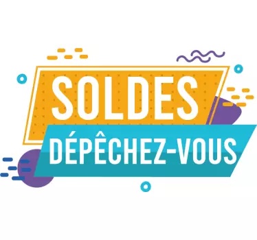 Sticker vitrine soldes dépêchez-vous - TenStickers