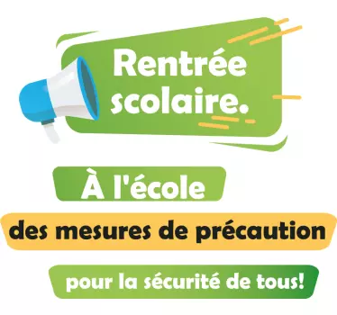 Sticker rentrée et mesures de précaution - TenStickers