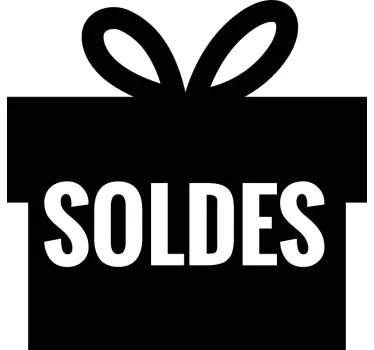 Sticker soldes boite cadeau - TenStickers