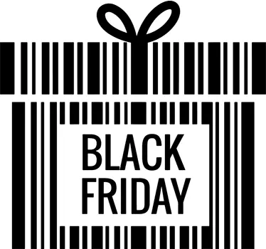 Sticker Black Friday cadeau code-barre - TenStickers