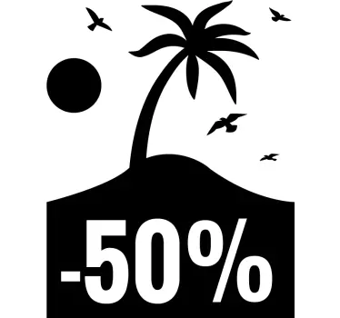 Sticker soldes motif palmier - TenStickers