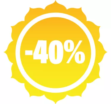 Sticker soldes motif soleil jaune - TenStickers