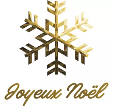 Sticker vitrine Noël Joyeux Noël flocon doré - TenStickers