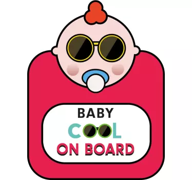 Sticker pour voiture Bébé cool à bord - TenStickers