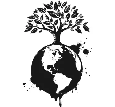 Autocollant mural carte monde écologie - TenStickers