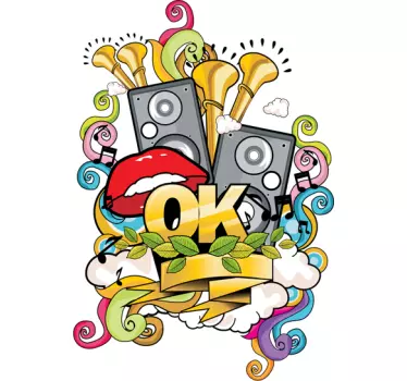Autocollant mural graffiti musical - TenStickers