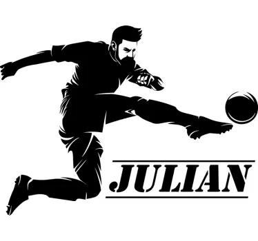 Sticker foot joueur de football prénom personnalisable - TenStickers