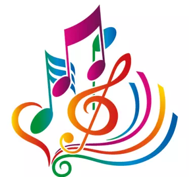 Sticker musique notes en couleur - TenStickers