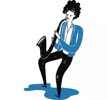 Autocollant mural saxophoniste - TenStickers