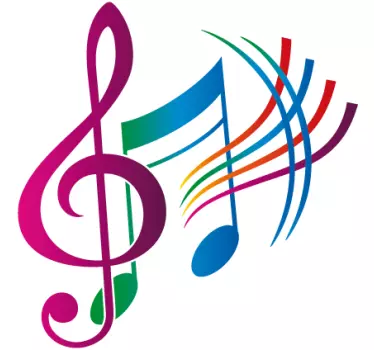 Sticker musique notes multicolores - TenStickers