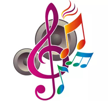 Autocollant notes musique couleur 90 - TenStickers