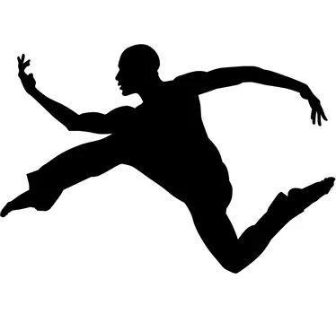 danseur saut silhouette - TenStickers