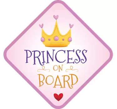 Sticker bébé à bord princesse - TenStickers