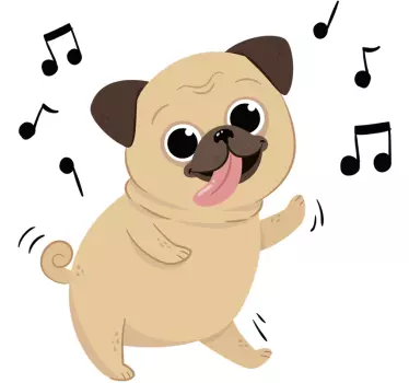 Sticker Maison Chien Note de Musique - TenStickers