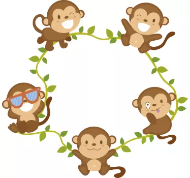 Sticker Chambre Enfant Petits Singes Farceurs - TenStickers