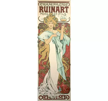 Sticker vintage Champagne Ruinart art nouveau - TenStickers