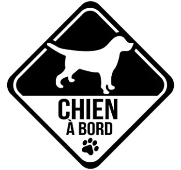 Autocollant chien à bord panneau - TenStickers