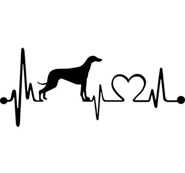 Sticker chien lévrier coeur - TenStickers