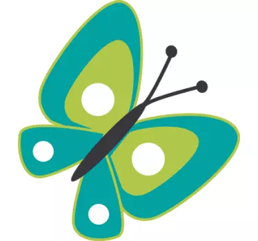 Sticker décoratif enfant papillon vert - TenStickers