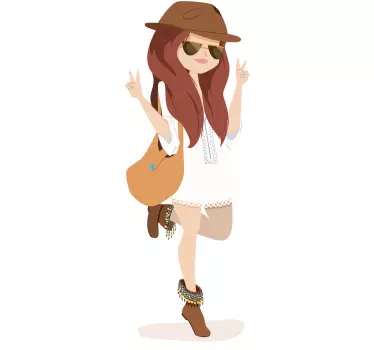 Sticker décoratif illustration femme apprêtée - TenStickers