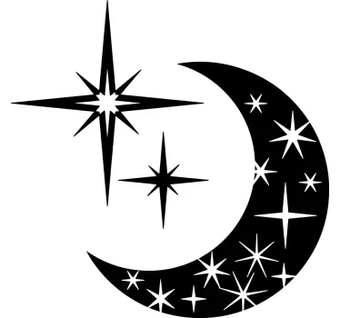 Sticker décoratif la lune et étoiles - TenStickers