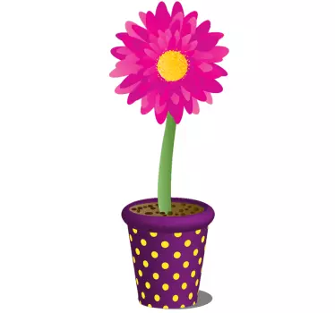 Sticker cuisine tournesol rouge dans son pot - TenStickers