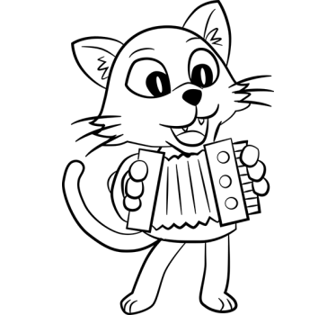 Sticker enfant chat accordéon - TenStickers