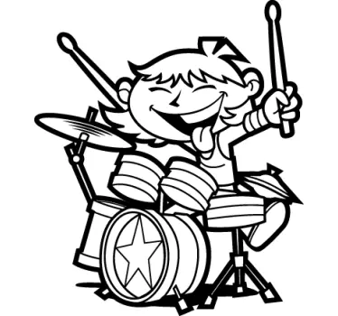 Sticker enfant jeune batteur - TenStickers