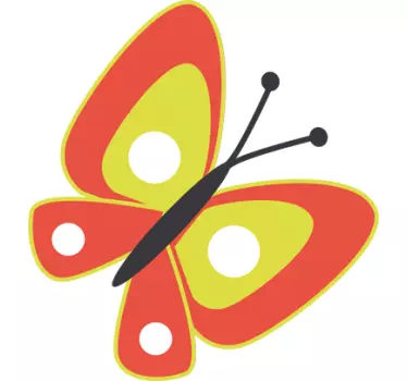 Sticker enfant papillon rouge - TenStickers