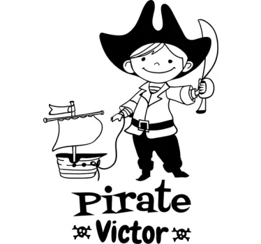 Sticker enfant personnalisable Pirate - TenStickers