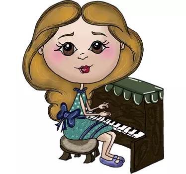 Sticker enfant pianiste - TenStickers