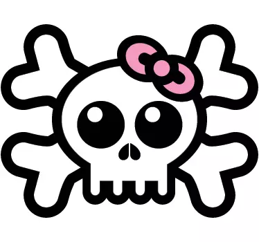 Sticker enfant tête de mort coiffe - TenStickers