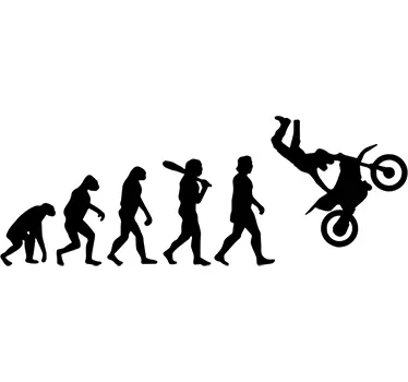 Sticker évolution humaine moto - TenStickers