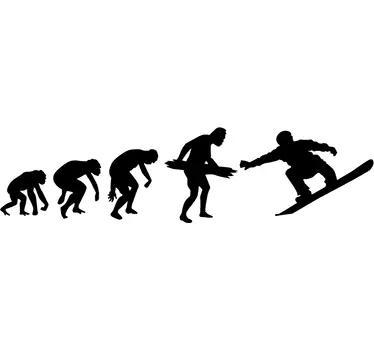 sticker évolution humaine snowboard - TenStickers
