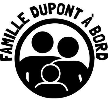 Sticker voiture famille à bord - TenStickers