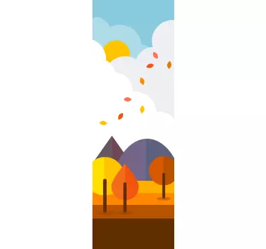 Sticker frigo automne arbres - TenStickers