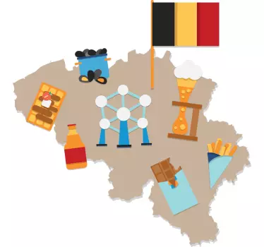Sticker Mural Guide Voyage Belgique - TenStickers